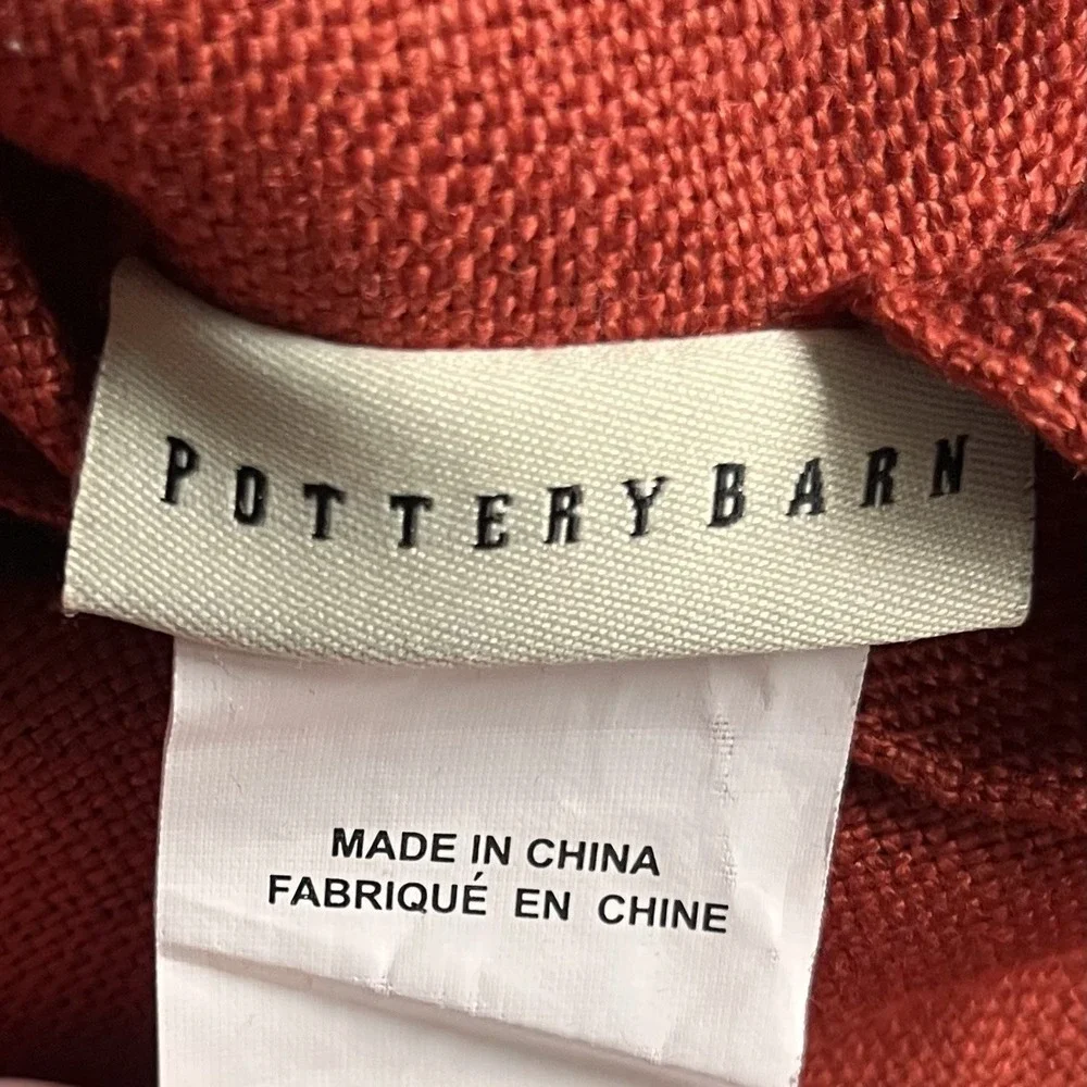 Set Of‎ 2 Pottery Barn Red Rust Linen Cushion Covers 18